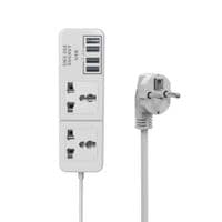 Фільтр мережевий 1.5 м, Senmaxu SMX-068, 2 Universal Socket + 4 USB, 1,5 м, White, Box