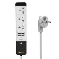 Фільтр мережевий 1.5 м, Senmaxu SMX-888, 3 Universal Socket + 4 USB, 1,5 м, Grey, Box