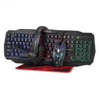 Комплект XTRIKE ME CM-406 4 in 1, Black, клавіатура+миша+навушники+килимок