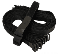 Кабельний хомут на липучці (Velcro) з пластиковим кільцем, 500x20 мм, 10 шт, чорний