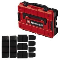 Пластиковый кейс Einhell E-Case S-F (пластик), до 25 кг, поролоновые вкладыши, набор пластиковых отсеков, 2.13 кг