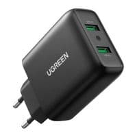 Зарядний пристрій UGREEN CD161 36W 2xUSB QC 3.0 Charger (Чорний)