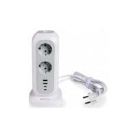 Європейський  мультиштекерний подовжувач Verbatim Power Tower EUPT-01 EU ( 11 роз/2xUSB-C/2xUSB-A )-2 м