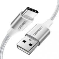 Кабель UGREEN US288 USB -Type-C Cable Aluminum Braid 1м (білий)