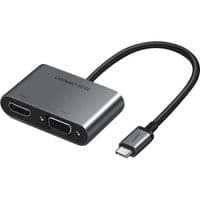 Кабель UGREEN CM162 Type-C M - HDMI+VGA Adapter with PD (Серебро)
