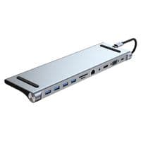Адаптер Dynamode 11-в-1 USB-C to HDTV 4K/30Hz, VGA, 1хUSB3.0, RJ45, USB Type-C PD, Audio, SD/MicroSD