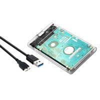 Карман Dynamode внешн.для 2.5" SATA/SSD HDD - USB 3.0, безвинт.засувн. крепление, пластиковый прозрачный