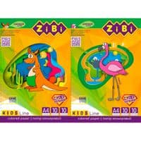 Кольоровий папір ZiBi А4, 10 листов: 4 неонових та 6 стандартних кольорів (ZB.1908)