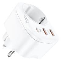 Сетевое зарядное устройство HOCO NS3 Multifunctional socket(including 1C2A PD20W fast charge) White