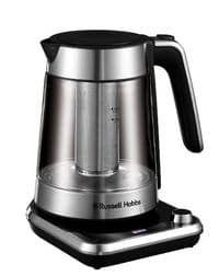 Электрочайник Russell Hobbs Attentiv Kettle, 1.7л, Strix, стекло, база с хранилищем для шнура, серый