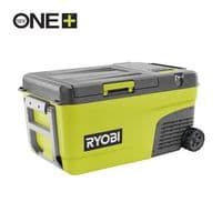 Холодильник мобільний акумуляторний Ryobi RY18CB23A-0, 18В ONE+, 220 обо 12В, температура +20…-20, обьем 23л,  2 порта для АКБ, вес 13.5кг