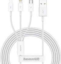 Кабель Baseus Superior Series USB to M+L+C 3.5A 1.5m White