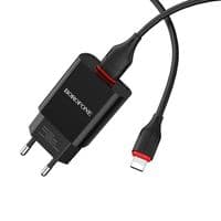 Зарядний пристрій BOROFONE BA20A Sharp single port charger set(Lightning) Black