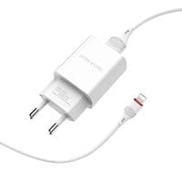 Зарядний пристрій BOROFONE BA20A Sharp single port charger set(Lightning) White