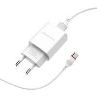 Сетевое зарядное устройство BOROFONE BA20A Sharp single port charger set(Type-C) White