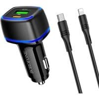 Автомобильное зарядное устройство BOROFONE BZ14A Mercury PD20W+QC3.0 (Type-C to Lightning) Black