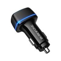 Автомобільний зарядний пристрій BOROFONE BZ14 Max dual port ambient light car charger Black