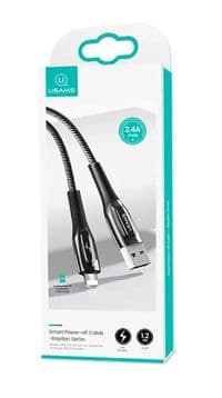 Кабель Usams US-SJ469 Lightning Smart Power-off Cable Raydan Series 1.2m Black
