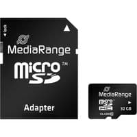 Карта памяти MicroSDHC 32GB Class 10 MediaRange R45/W15MB/s + SD-adapter (MR959)