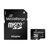Карта пам`ятi MicroSDHC  16GB Class 10 MediaRange R45/W12MB/s + SD-adapter (MR958)