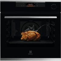 Духовой шкаф Electrolux электрический, 72л, А+, пар, дисплей, конвекция, пиролиз, ф-ция пароварки, телескопические направляющие, черный+нерж