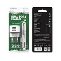 Зарядний пристрій BOROFONE BA23A Brilliant dual port charger set(Type-C) White