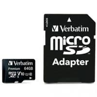 microSDXC (UHS-I) Verbatim 64Gb class 10 (adapter SD)