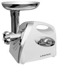 М'ясорубка Liberton LMG-18T01, White, 1800W, продуктивність 1.2кг/хв, диски для помелу 3/5/7мм, соковитискач для томатів, насадка для ковбасок/«кеббе», реверс, лоток та шнек металевий, захист від перегріву
