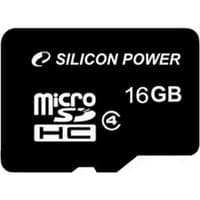 Карта памяти MicroSDHC 16GB Class 4 Silicon Power + SD-adapter (SP016GBSTH004V10SP)