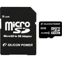 Карта памяти Silicon Power 8Gb microSDHC class 4 (SP008GBSTH004V10-SP)