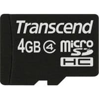 TRANSCEND Модуль флэш-памяти 4ГБ Micro SDHC Class 4, Пластмасса with Adapter (SD 2.0)