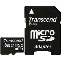 Карта памяти MicroSDHC  8GB Class 10 Transcend + SD-adapter (TS8GUSDHC10)