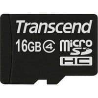 Карта памяти MicroSDHC 16GB Class 4 Transcend + SD-adapter (TS16GUSDHC4)