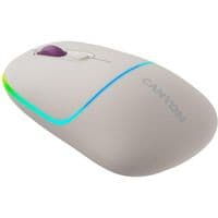Canyon 2 in 1 Wireless optical mouse with 6 buttons, DPI 800/1200/1600, 2 mode(BT/ 2.4GHz),  650mAh Li-poly battery,RGB backlight ,Rice, cable length 0.8m, 110*62*34.2mm, 0.085kg