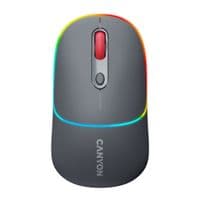 Canyon 2 in 1 Wireless optical mouse with 6 buttons, DPI 800/1200/1600, 2 mode(BT/ 2.4GHz),  650mAh Li-poly battery,RGB backlight ,Dark grey, cable length 0.8m, 110*62*34.2mm, 0.085kg
