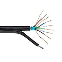 Кабель экранированный для наружной прокладки LP CCA Cat.5e FTP 4x2x0.51мм с тросом 7х0.4