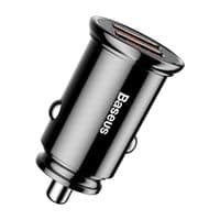 Автомобильное зарядное устройство для Baseus Circular Plastic A+A 30W Dual QC3.0 Черный (CCALL-YD01)