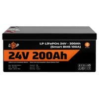 Аккумулятор LP LiFePO4 24V (25,6V) - 200 Ah (5120Wh) (Smart BMS 100А) с BT пластик для ИБП