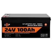 Аккумулятор LP LiFePO4 24V (25,6V) - 100 Ah (2560Wh) (Smart BMS 100А) с BT пластик для ИБП
