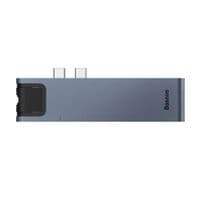USB-концентратор Baseus Thunderbolt C Pro «семь в одном» Dual Type-C с USB3.0*2 + HDMI + RJ45 Ethernet + Type-C PD + microSD + SD-карта Cерый (CAHUB-L0G)