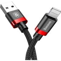 Кабель Baseus Cafule USB 2.0 to Lightning 2.4A 1M Черный/Красный (CALKLF-B19)