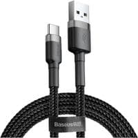 Кабель Baseus Cafule USB 2.0 to Type-C 2A 2M Черный/Серый (CATKLF-CG1)