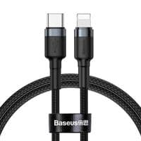 Кабель Baseus Cafule Type-C to Lightning PD 18W 1M Черный/Серый (CATLKLF-G1)