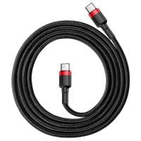 Кабель Baseus Cafule Type-C to Type-C PD2.0 60W 20V 3A 1M Черный/Красный (CATKLF-G91)