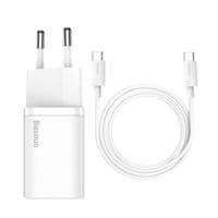 Сетевое зарядное устройство для Baseus Super Si 25W + кабель Type-C to Type-C 3A 1M Белый (TZCCSUP-L02)