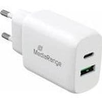 Зарядное MediaRange 43W fast charger with USB-A and USB-C output, white