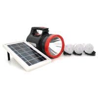Переносний ліхтар LX-1908+Solar, 3 режими, сонячна панель, вбудований акум 7000mAh, 3 лампочки 3W, Радіо, МЗП, Black, Box