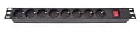 Модуль распределения питания 1U, 19", Atcom, Black, 8 розеток, с кабелем 2 м (PDU-8W-C2С-WS)