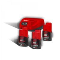 Набор аккумуляторов + зарядных устройств Milwaukee Li-Ion M12 NRG-303 + ЗУ, 3x3Ah (4933459207)