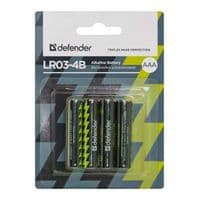 Батарейка AAA/LR03, Alkaline, Defender, (блістер 4 шт.)